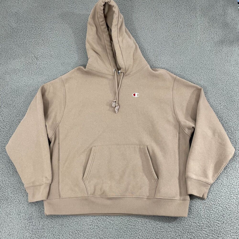 Champion Reverse Weave Hoodie Women 1X Tan‎ Heavyweight Pullover